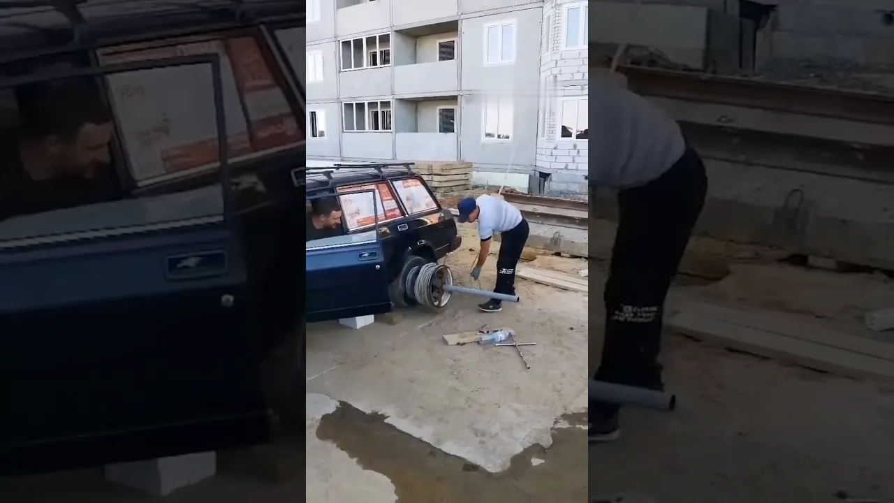 Using A Car As A Winch! 🤯 #cars #winch #diy