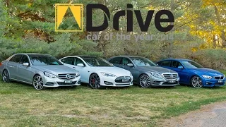 Tesla Model S P85+ v Mercedes S400L v E300 Bluetec v BMW 435i | DCOTY14