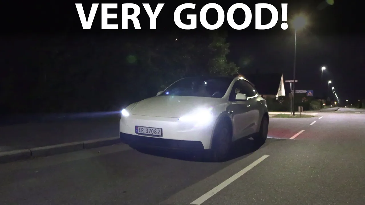 Tesla Model Y Standard headlights test