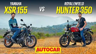 Yamaha XSR 155 vs Royal Enfield Hunter 350 - Two takes on retro | Comparison | Autocar India