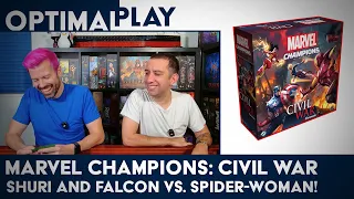 Marvel Champions Civil War Multiplayer Gameplay! Shuri and Falcon against Spider-Woman