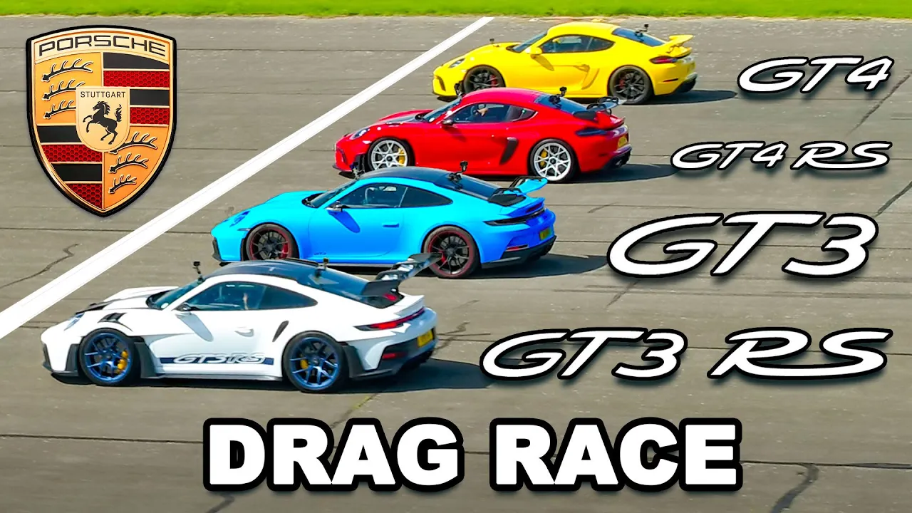 Porsche 911 GT3 RS v GT4 RS v GT3 v GT4: DRAG RACE