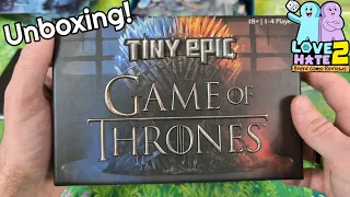 Unboxing of Tiny Epic Game Of Thrones - Deluxe Edition With Ice & Fire Exp, Heroes Pack, & Coin Pack
