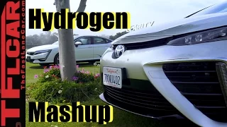 2017 Honda Clarity vs Toyota Mirai Hydrogen Car Mashup Review