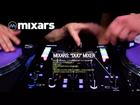 Product video thumbnail for Mixars DUO DJ Mixer for Serato with 2 Numark TT250USB Turntables