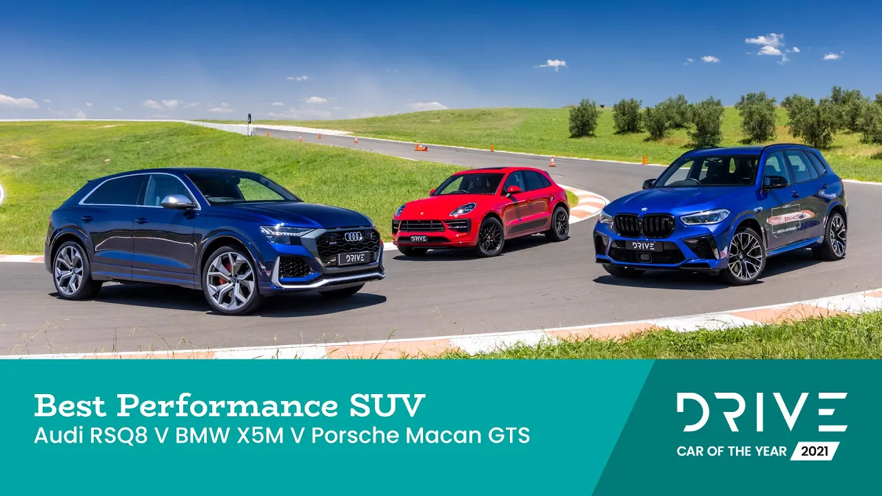 Audi RSQ8 v BMW X5 M v Porsche Macan GTS | Best Performance SUV | Drive Car of the Year 2021