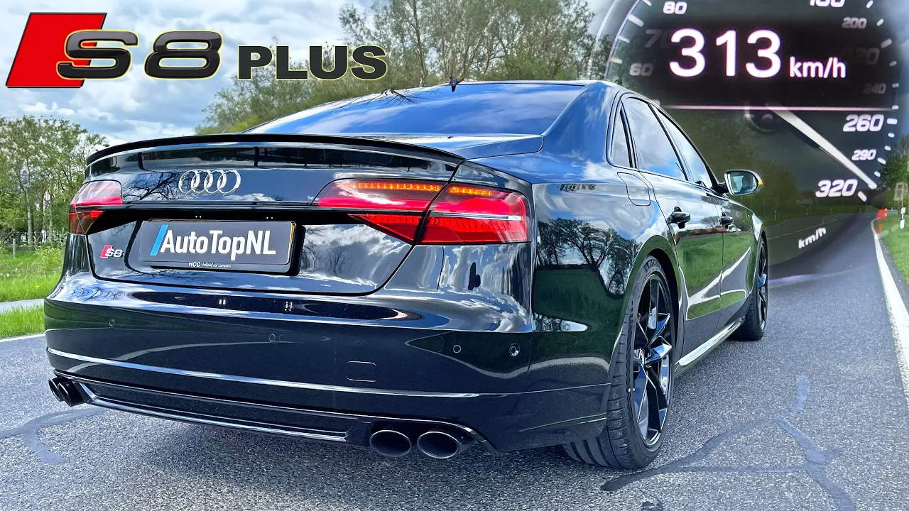 AUDI S8 PLUS 605HP | 100-200 & 313 KM/H TOP SPEED ACCELERATION & SOUND