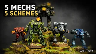 BattleTech Clan Command Star Painting | 5 Mechs, 5 Color Schemes #lotusthalia #battletech