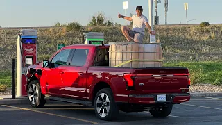 We Filled This F-150 Lightning Up To The Max! Let's Check Out The Onboard Scales & Efficiency Hit