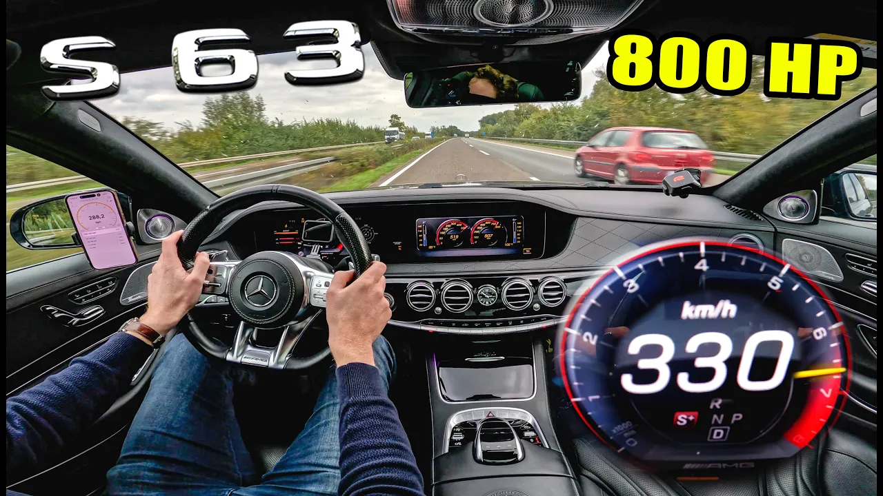 800HP Mercedes AMG S63 HITS 330 KM/H on the AUTOBAHN!