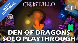 Tutorial & Solo Playthrough PREVIEW of Crystallo Den of Dragons - Solo Board Game