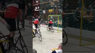 These guys took "bicycle kick" a little too literally...😅 #cycleball #football #sport