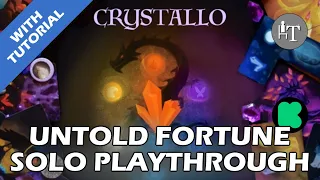 Tutorial & Solo Playthrough PREVIEW of Crystallo Untold Fortune - Solo Board Game