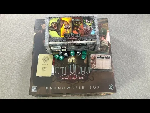 The Discriminating Gamer: Cthulhu: Death May Die - Unknowable Box unboxing with Ray