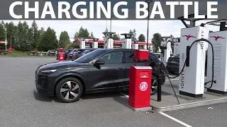 Audi Q6 e-tron charging on Ionity 800 V Ionity & V4 supercharger 400 V