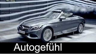 Mercedes C-Class Cabriolet Aircap aerodynamics technology convertible air flow C-Klasse new neu