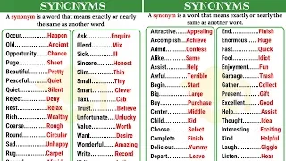Synonyms: Learn 60+ Synonyms in English to Expand Your Vocabulary (Part I)