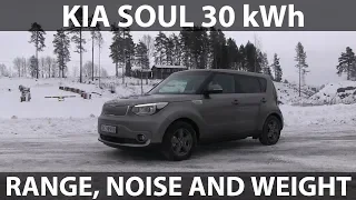 Kia Soul 30 kWh range, noise and weight tests