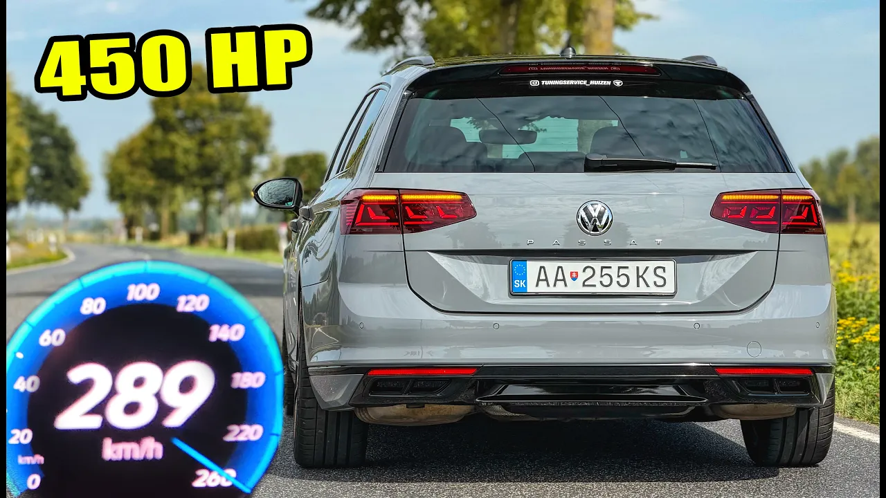 450HP VW PASSAT 2.0 TSI // 0-100 100-200 ACCELERATION SOUND & POV