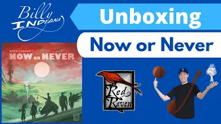 Now or Never Board Game Unboxing (Red Raven Games latest release)