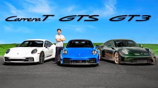 2025 Porsche 911 Carrera T vs GTS vs GT3 // Battle For Peak 911