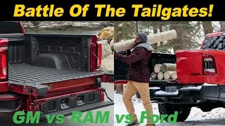 Tailgate Battle! GMC vs RAM vs Ford vs Chevy (and Honda)