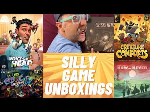 Silly Board Game Unboxings from February 2022 - Creature Comforts, Now or Never, and more!