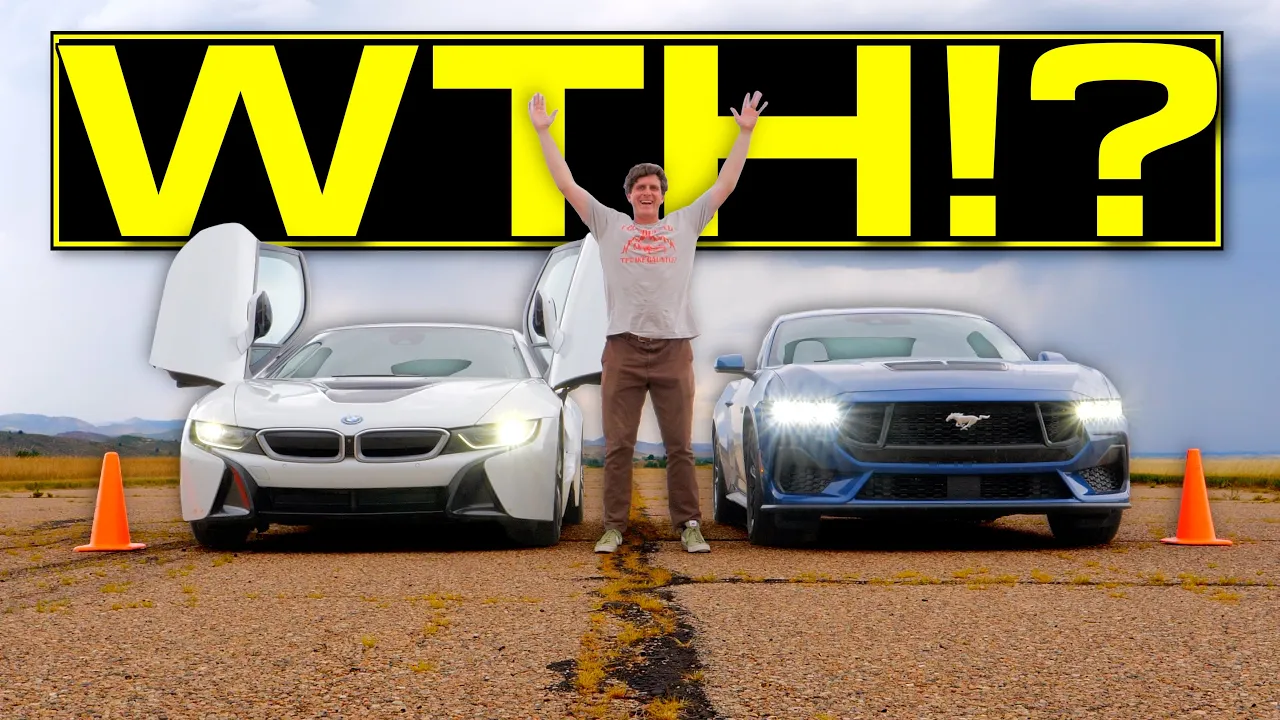 Supercar vs. Muscle Car Drag Race: Can the 10-Year-Old BMW i8 BEAT the Brand-New Ford Mustang GT?