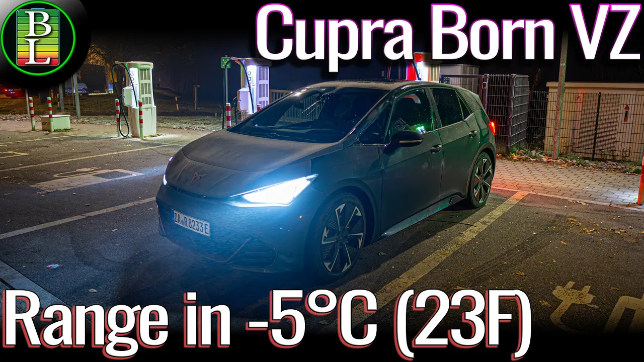 Cupra Born VZ (79kWh) - 130 km/h (81mph) range test in the winter