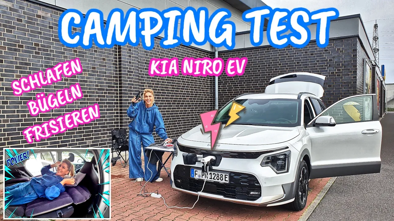 Elektroauto als Energiequelle! Kia Niro EV Schlaf und Camping Test. #emobility #kia #camping