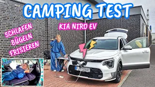 Elektroauto als Energiequelle! Kia Niro EV Schlaf und Camping Test. #emobility #kia #camping