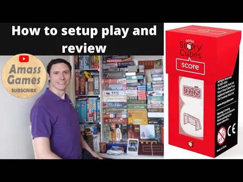 Rory's Story Cubes Score how to setup play and review AmassGames board game 4K co-operative dice
