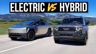 What's Cheaper to Drive: EV Cybertruck or Hybrid Toyota Land Cruiser?