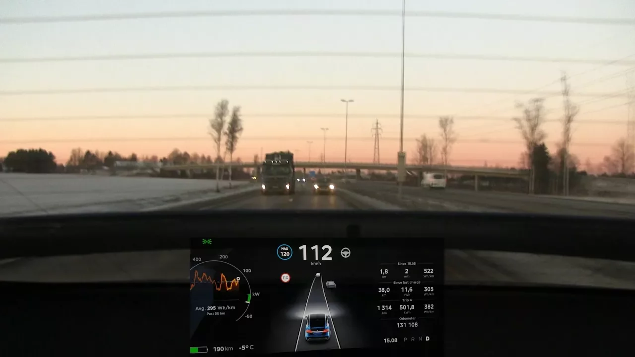 Tesla Model X adaptive spoiler test