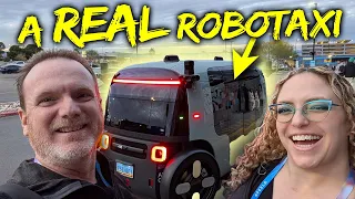 We ride in a REAL robotaxi from Zoox! Self-driving taxi ride in Las Vegas!