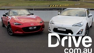 Mazda MX-5 GT vs Toyota 86 GTS Track Review | Drive.com.au