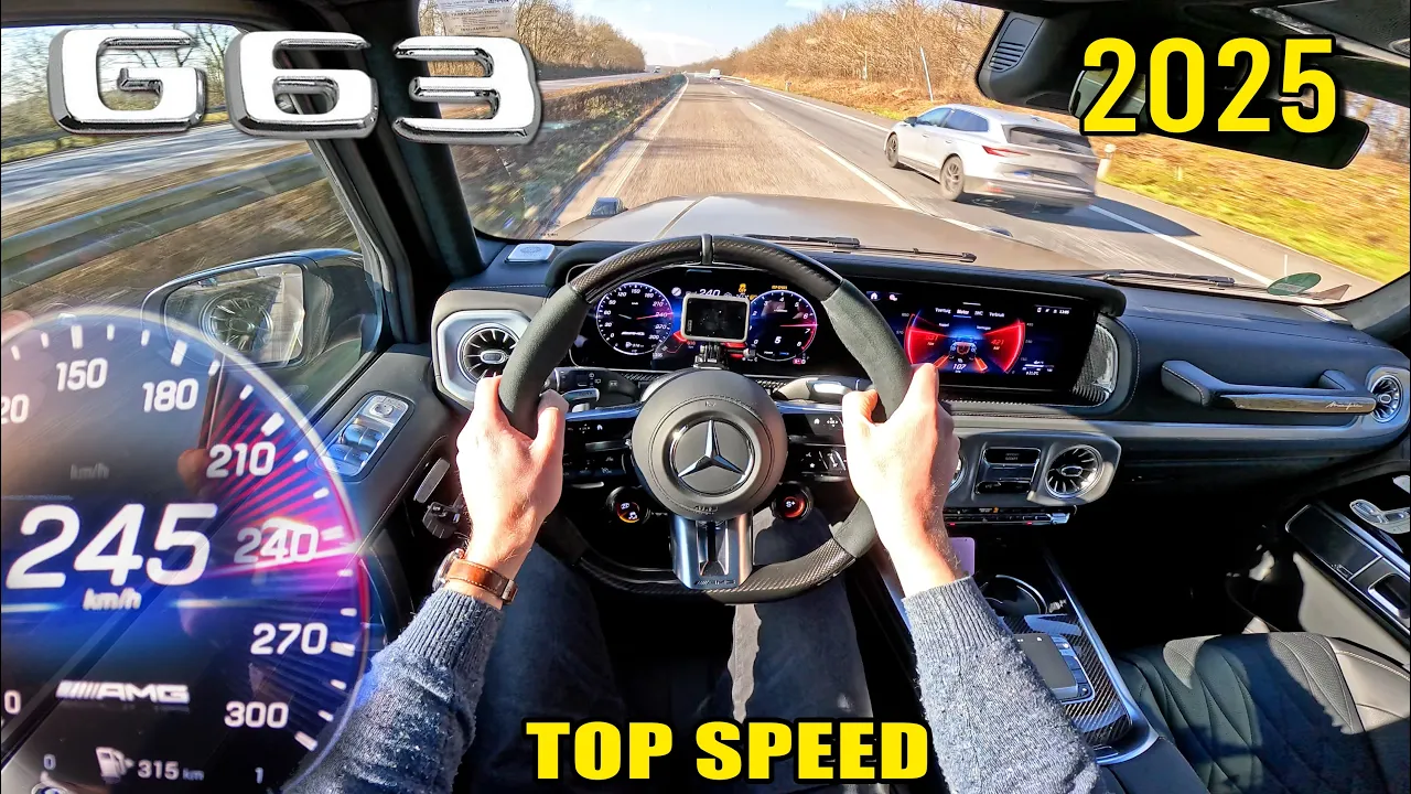 2025 Mercedes AMG G63 // TOP SPEED POV on AUTOBAHN