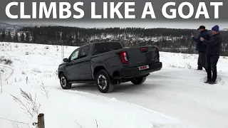 Toyota Hilux EV winter off-roading in Norway