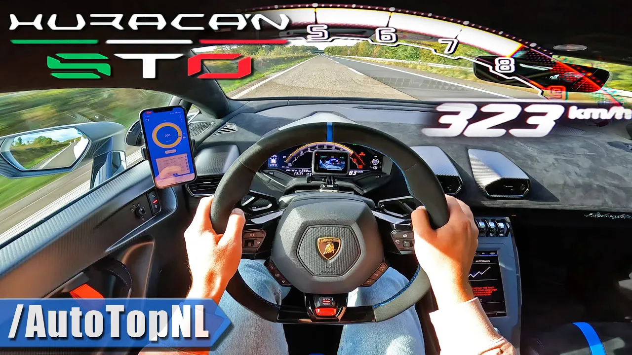 LAMBORGHINI HURACAN STO *323KM/H* on AUTOBAHN [NO SPEED LIMIT] by AutoTopNL