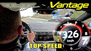 326KM/H RUN in 665HP ASTON MARTIN VANTAGE on GERMAN AUTOBAHN