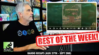 3 Best New Games! 11 Fun Videos! Rahdo Recaps the Boardgame Week (Aug 27th - Sept 2nd)