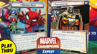 SPIDER-HAM vs Expert TASKMASTER Solo Playthrough MARVEL CHAMPIONS