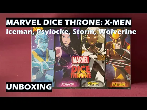 Unboxing Marvel Dice Throne X Men Iceman Psylocke Storm Wolverine board game