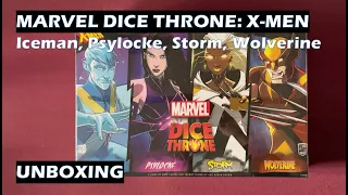 Unboxing Marvel Dice Throne X Men Iceman Psylocke Storm Wolverine board game