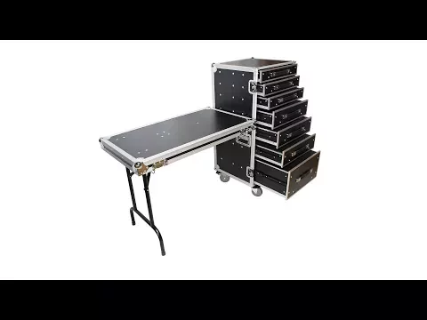 Product video thumbnail for ProX XS-7DTW 7 Drawer ATA Workstation Case with Table