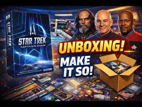 What's up with this Star Trek Captains Chair Deck Building game? A quick unboxing!