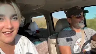 Tim McGraw and daughter Gracie having fun singing in the car