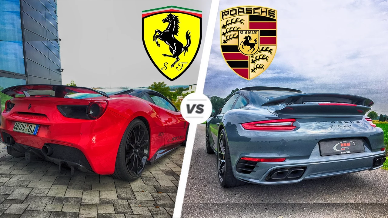 Porsche 911 Turbo S 2017 vs Ferrari 488 GTB Exhaust SOUND & Acceleration POV Drive