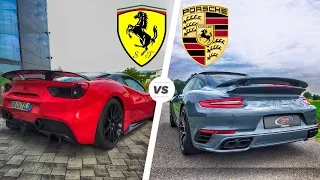 Porsche 911 Turbo S 2017 vs Ferrari 488 GTB Exhaust SOUND & Acceleration POV Drive