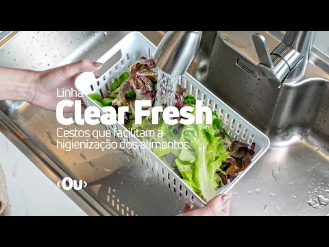 Organizador  de Plástico Clear Fresh com Cesto 5L Translúcido OU